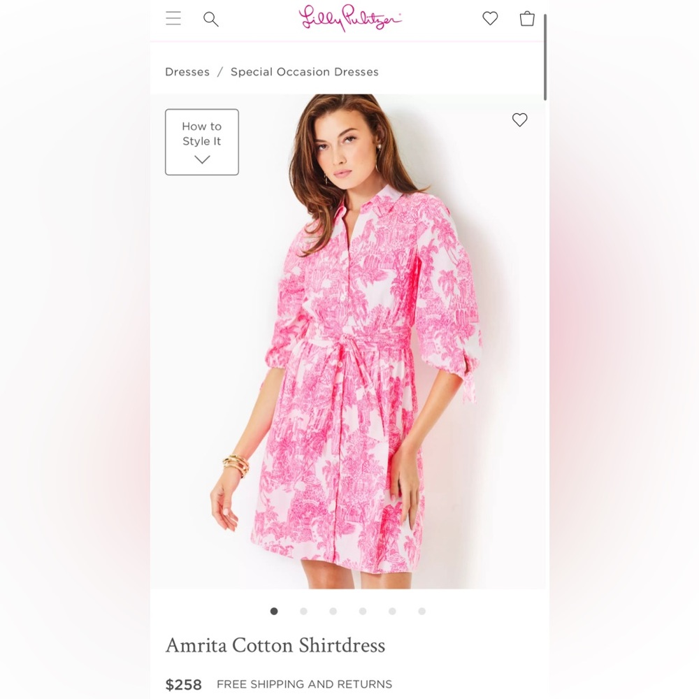 NWT Lilly Pulitzer Amrita Cotton Shirtdress